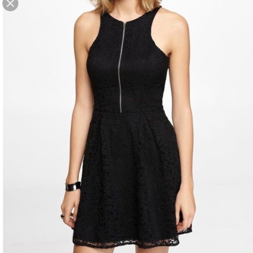 Black Lace Dress with Zipper from Express ✨✨